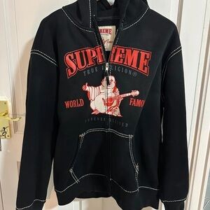 Supreme Black Hoodie with Red Graphic